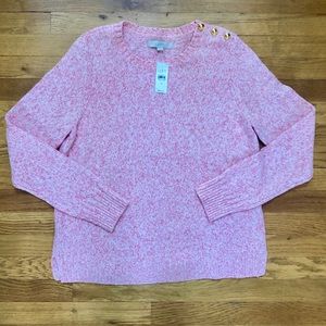 Loft pink and white sweater. New with tags